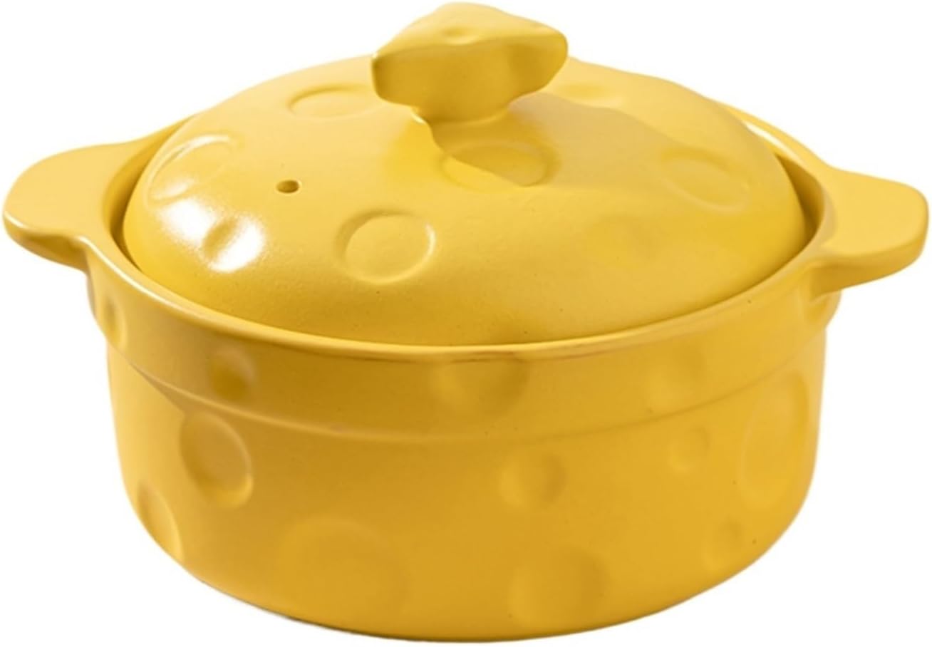 ZDOYUN Ceramic Dutch Oven Pot, Cooking Saucepan, Yellow