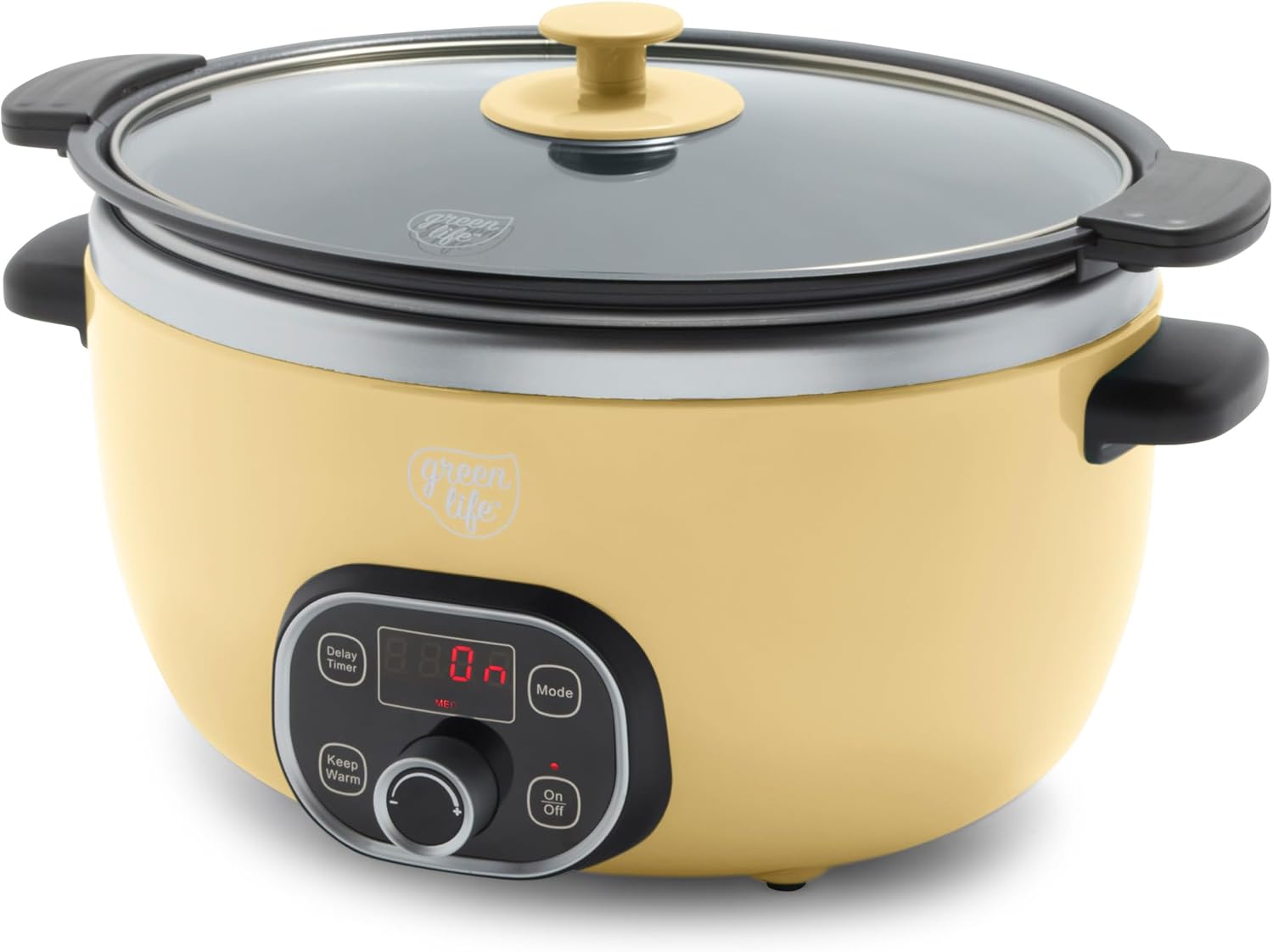 GreenLife 6QT Slow Cooker, Non-Toxic Ceramic, Yellow