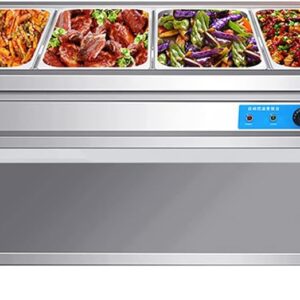 MNSSRN Electric Food Warmer, 4-Pan Buffet Table