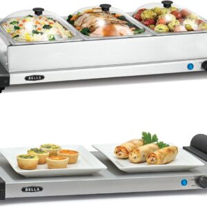 BELLA 4.5 Qt Triple Buffet Server - Stainless Steel