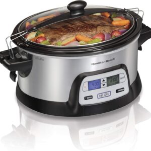 Hamilton Beach 6 Qt Programmable Slow Cooker, Silver
