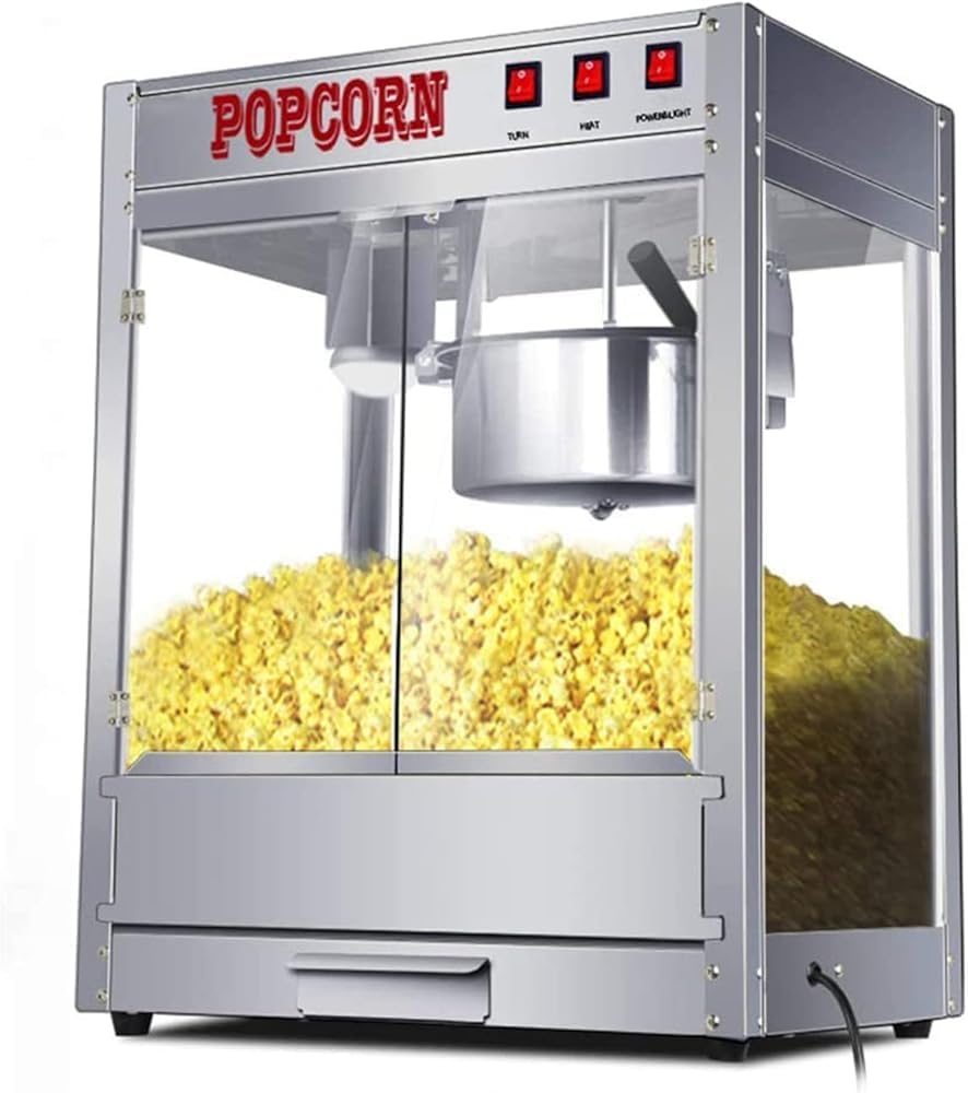 Commercial 1600W Stainless Steel Popcorn Machine