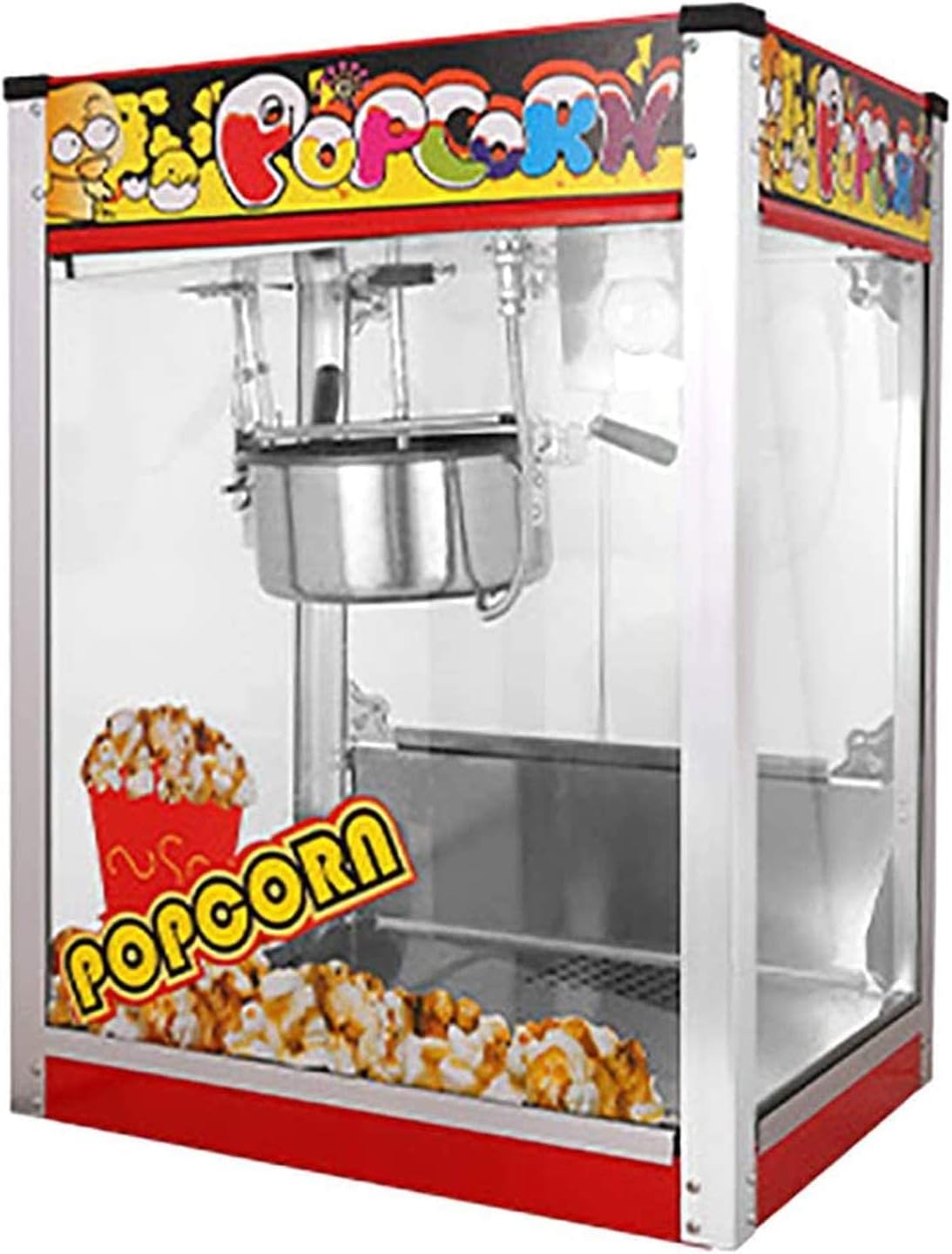 Commercial Popcorn Machine 1300W Stainless Steel Popper