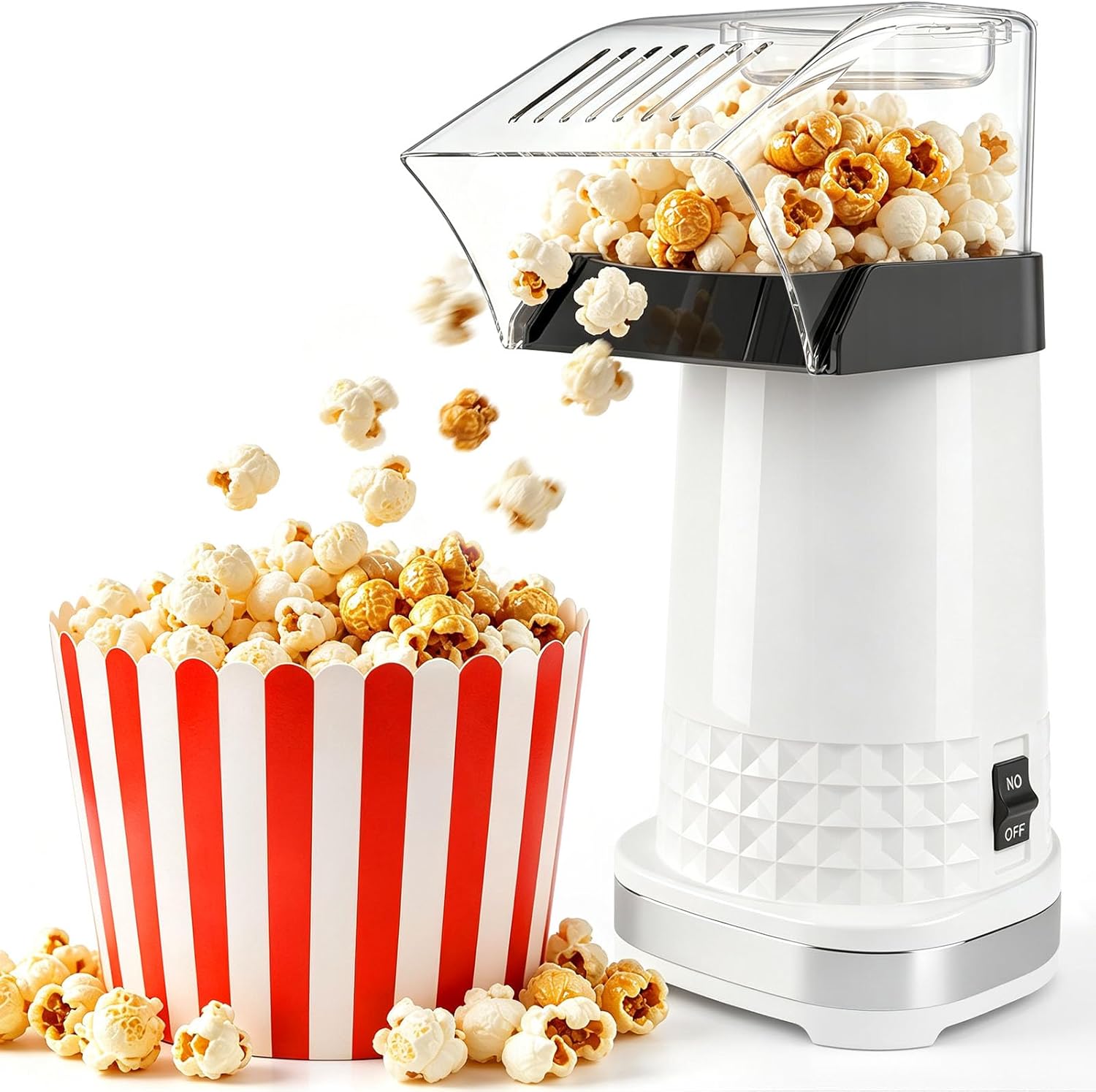 Popperchoice Hot Air Popcorn Maker, 4.5Qt - White