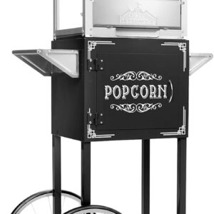Vintage Style Popcorn Machine with Cart - Black