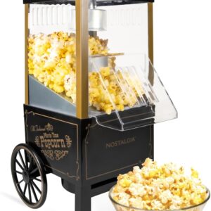Nostalgia Vintage Hot-Air Popcorn Maker - 12 Cups - Black