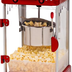 Elite Gourmet Classic Carnival Popcorn Maker, Red