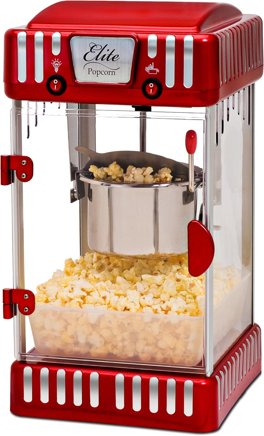 Elite Gourmet Classic Carnival Popcorn Maker, Red