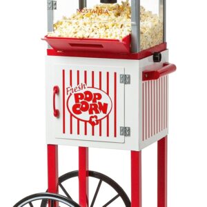 Vintage Popcorn Cart - 10-Cup Movie Style Machine