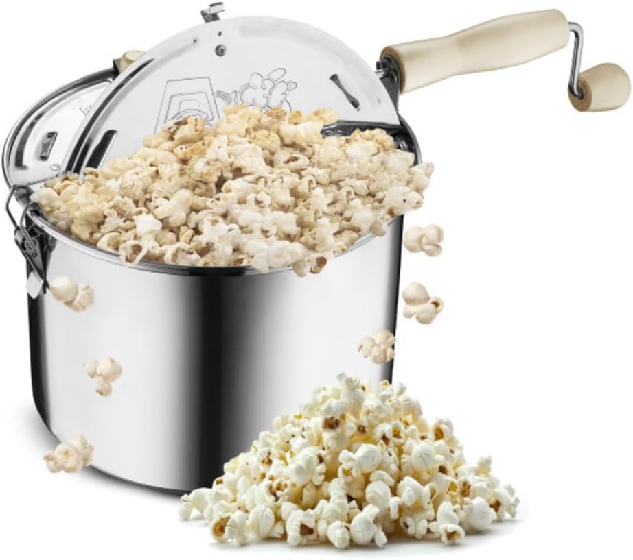 Great Northern 6.5 Qt Stainless Stovetop Popcorn Maker