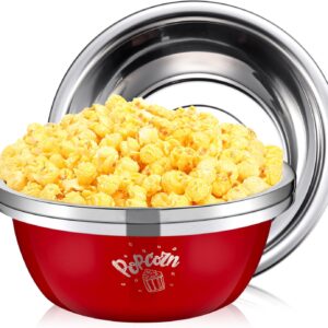 3-Piece Stainless Steel Popcorn Bowls Set - 3.4 Qt