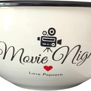 Delightful Bliss Retro Popcorn Bowl - 80oz Stainless Steel