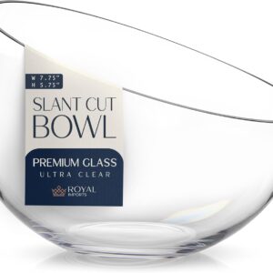 Royal Imports Clear Glass Slant Cut Serving Bowl