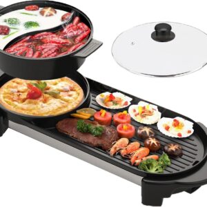 GOOTRIMY 2-in-1 Hot Pot & Grill, Electric BBQ 1200W