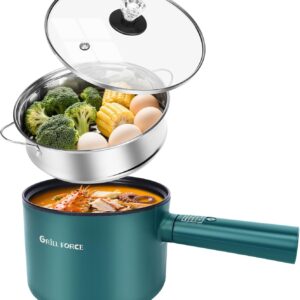 6-Mode Electric Hot Pot Cooker, 1.8L Non-Stick Ramen Pot