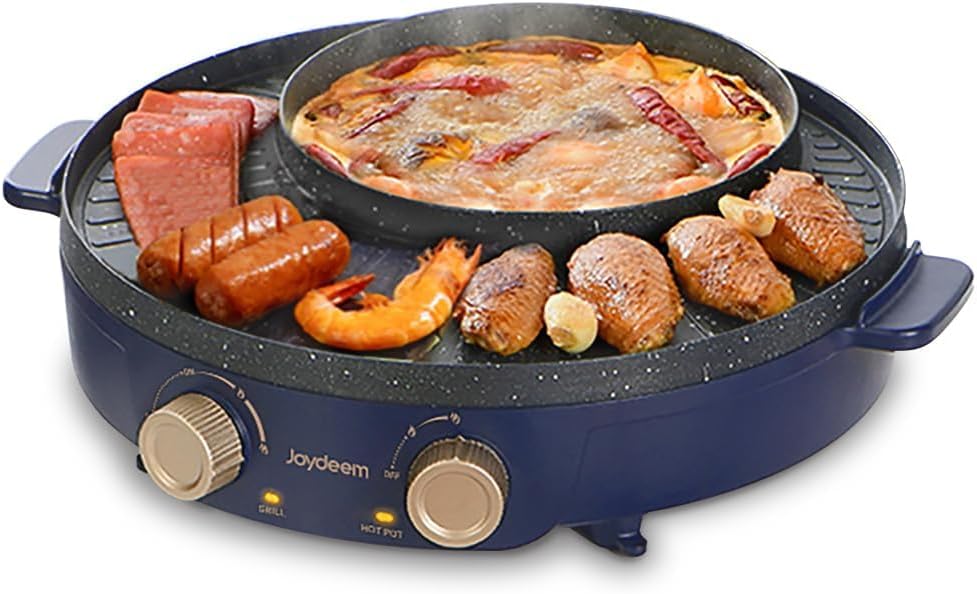 Joydeem Electric Grill & Hot Pot Combo, 2L Shabu Shabu Grill