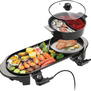 Electric Hot Pot & Grill Combo for 1-6 People
