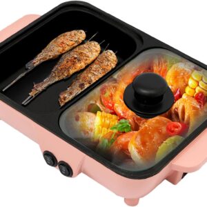 Pazcii 2-in-1 Electric Hot Pot & Grill, 1L