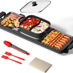 AORAN Smokeless Hot Pot & Grill Combo - Large 9.5"x29"