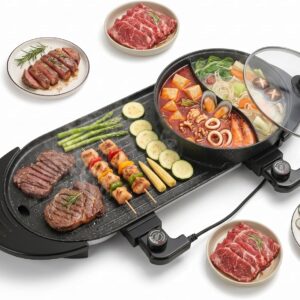 27" Hot Pot & Grill Combo, 2200W Indoor BBQ