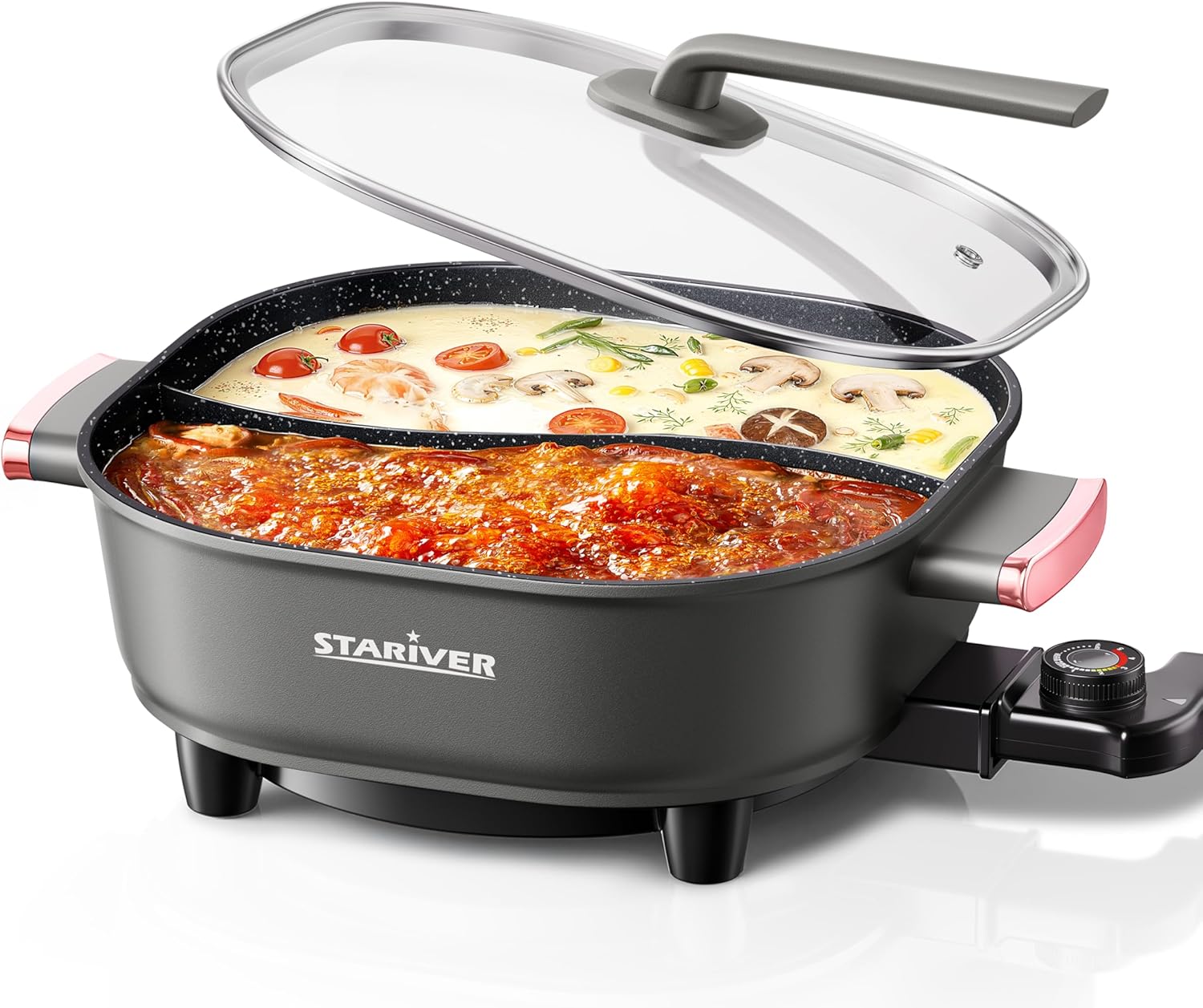 Stariver 6L Dual-Broth Electric Hot Pot 1300W