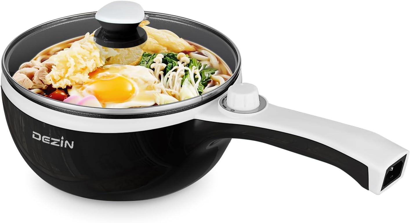 Dezin Electric Hot Pot, 1.5L Non-Stick Cooker, 700W