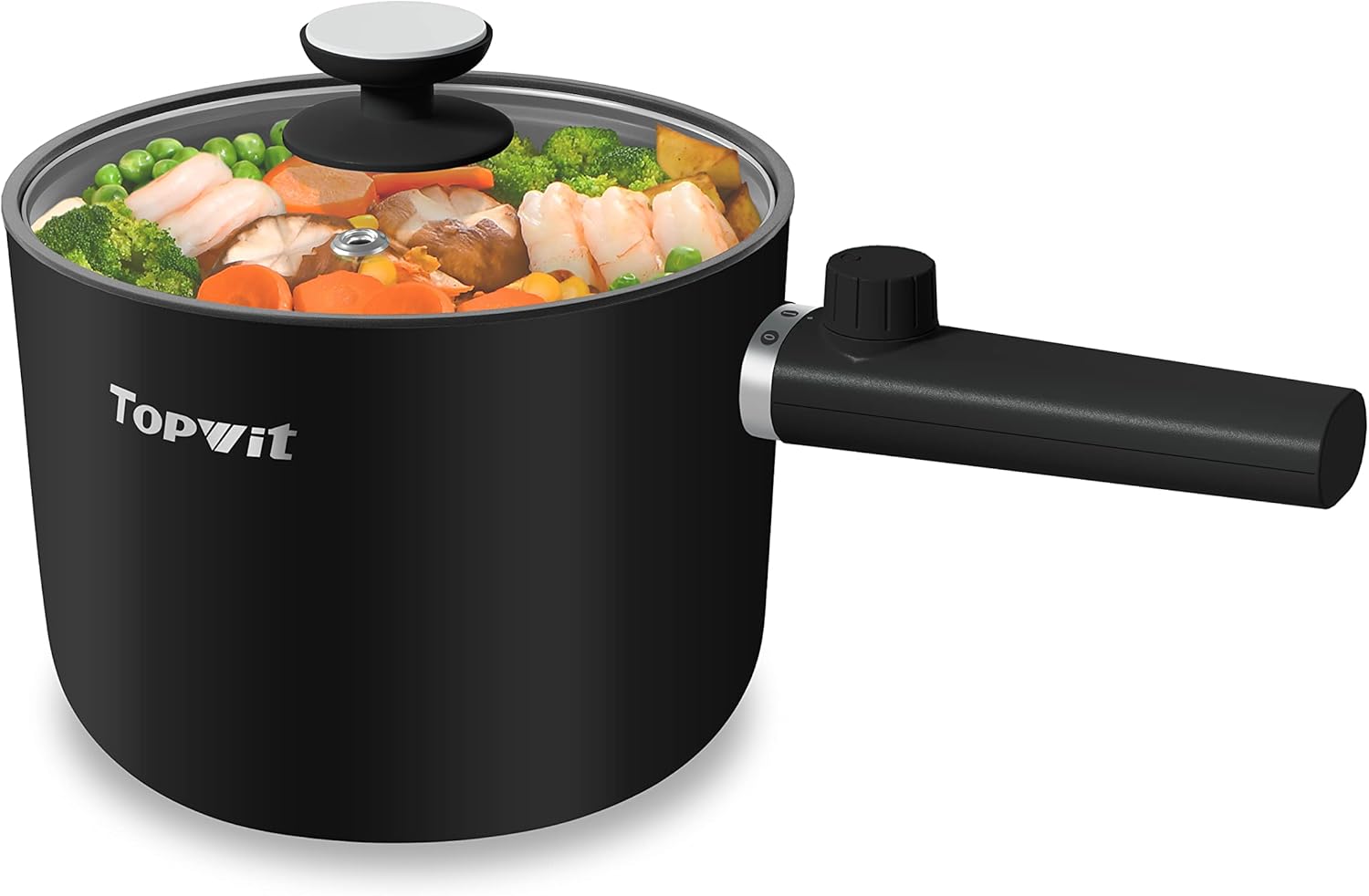 Topwit 1.5L Electric Hot Pot Cooker, Black