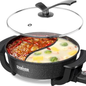 Stariver 6L Dual-Flavor Electric Hot Pot – 1360W, 5-Temp Control