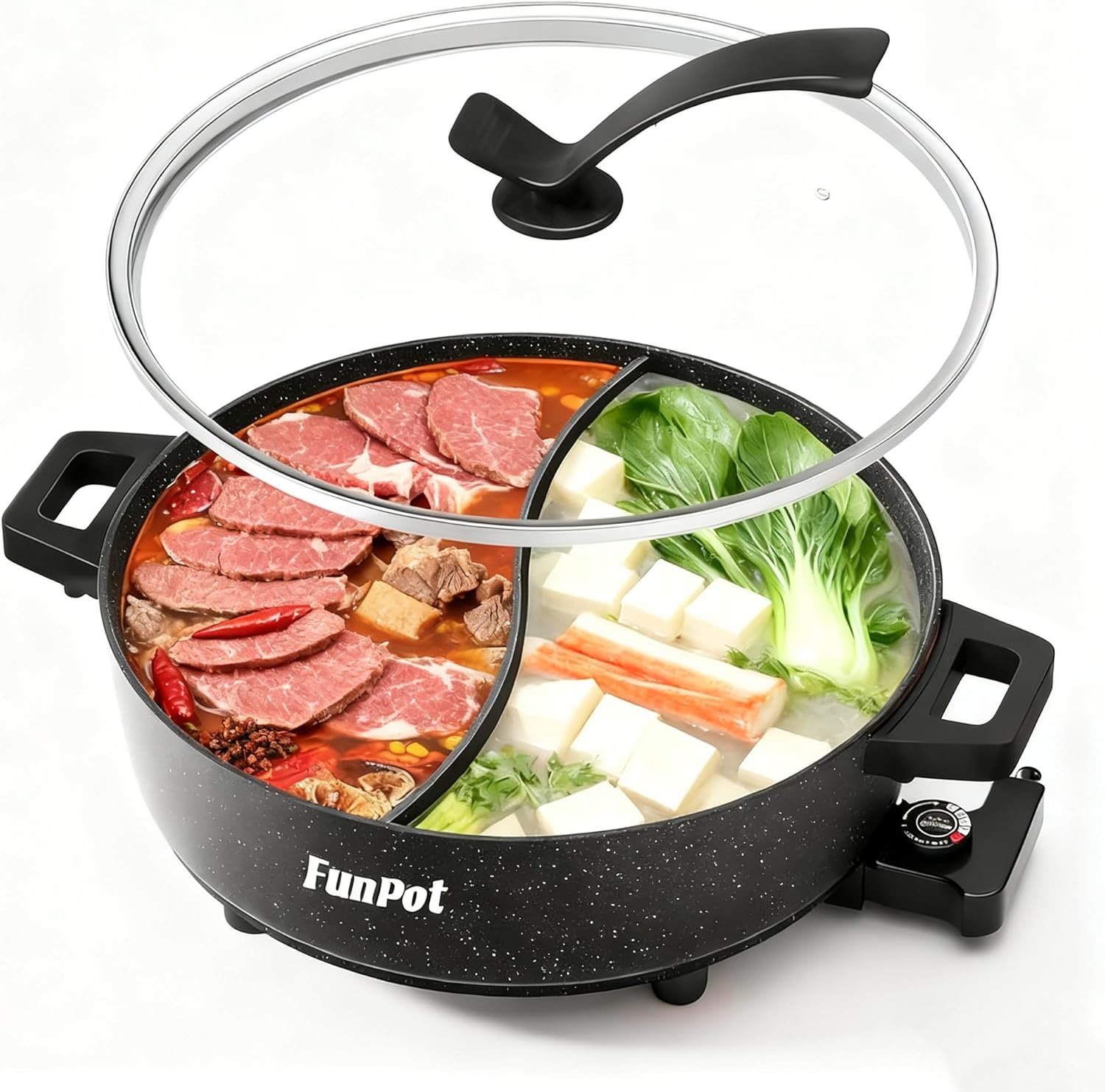 FunPot 6L Electric Hot Pot w/ Dual Divider & 1350W