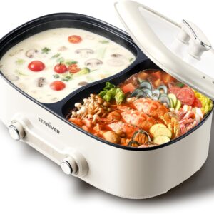 Stariver 7L Electric Hot Pot, Dual-Temp Hotpot for Shabu Shabu