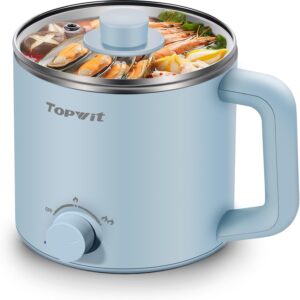 Topwit 1.6L Electric Hot Pot Cooker, Blue