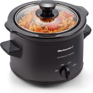 Elite Gourmet 1.5Qt Slow Cooker, Black
