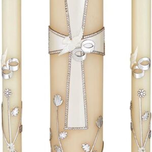 Trinity Cross Wedding Candle Set - Gold & Silver Set of 2