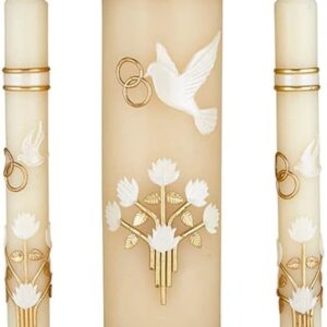 Dove & Ring Wedding Candle Set - Pack of 2