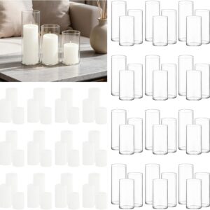 36-Pack Hurricane Candles & Glass Vases Set by Veiuwa