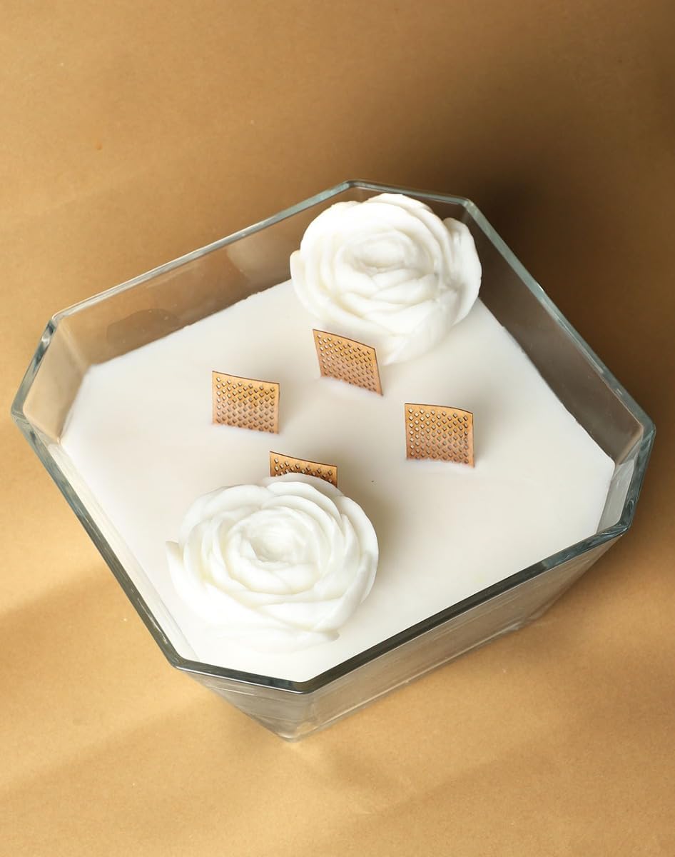 Vanilla Bowl Candle 1500cc | Handmade White Glass | Wooden Wick