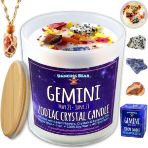 Gemini Candle Gift Set with Crystals & Jewelry