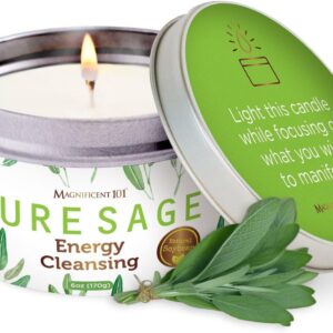 Pure White Sage Soy Candle - 6 Oz, 35 Hrs Burn
