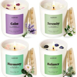 AOOVOO Crystal Candles Set - 4 Pack, 200hr Burn