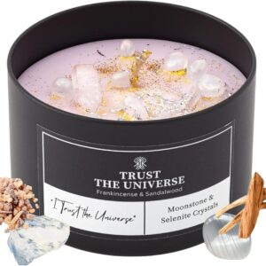 Trust the Universe Crystal Candle – 8oz Soy Candle for Meditation