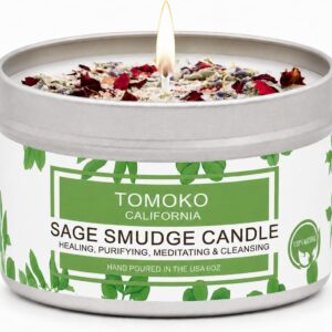 TOMOKO Sage & Rose Soy Candle - Cleansing Energy
