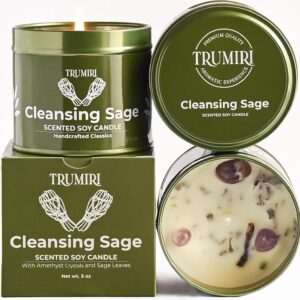 Sage Cleansing Candle Kit – Natural Soy Wax, Non-Toxic (5oz)
