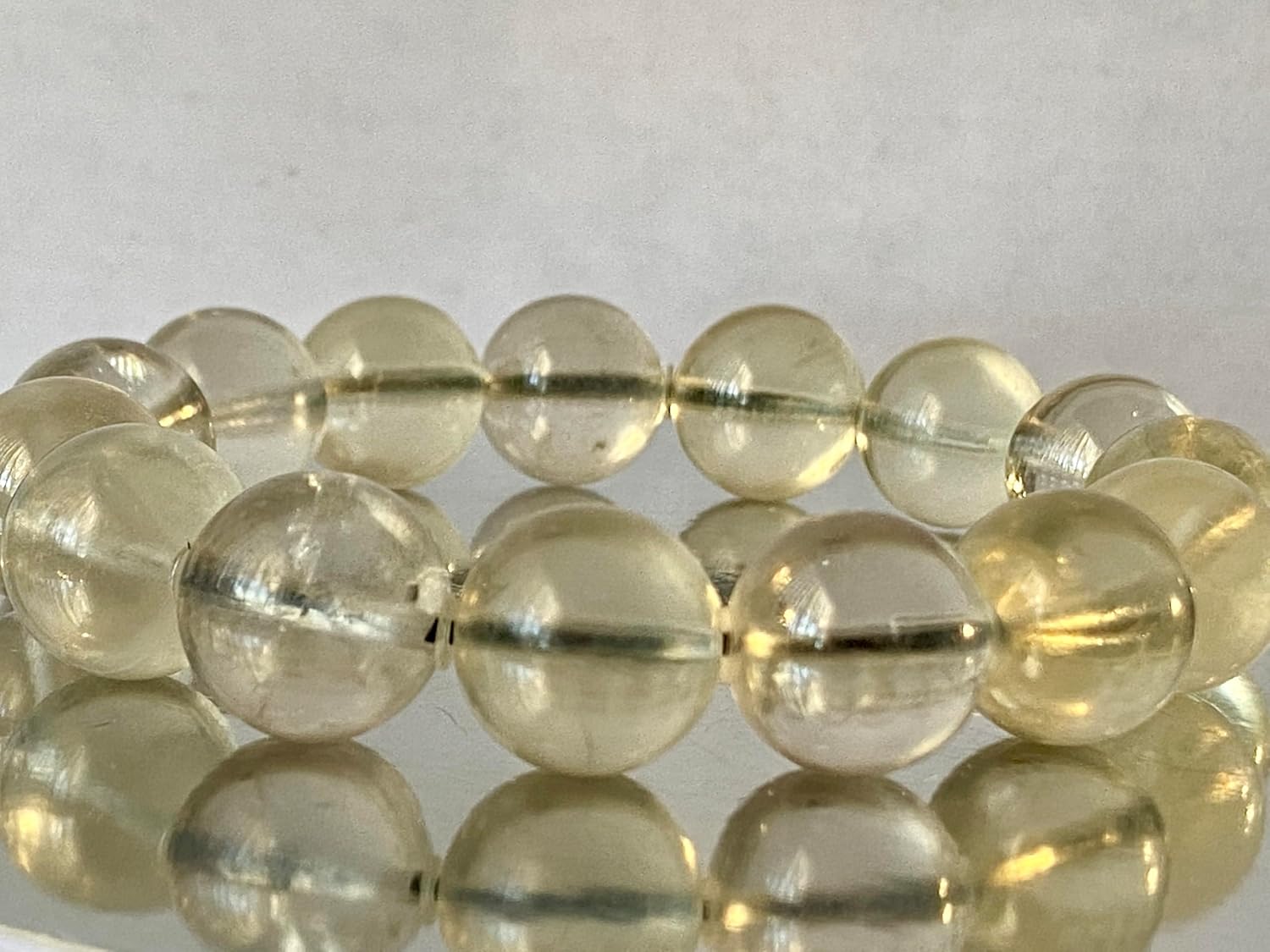 Bella-gems 8.3" Translucent Quartz Bracelet - 14mm Beads