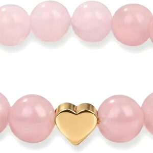 Pink Rose Quartz Yoga Bracelet – Stress Relief & Meditation Jewelry