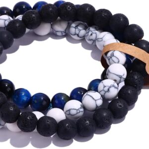 SONNYX Crystal Stone Bracelet Set – 3-Piece Stretch Gemstone Jewelry
