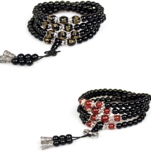 Obsidian & Tiger's Eye Beaded Meditation Bracelet