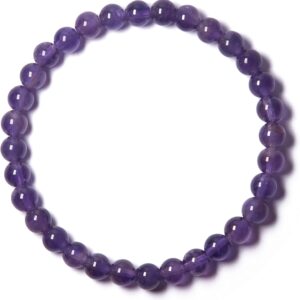 Natural Crystal Beaded Bracelet w/ Pendant - 6mm Classic
