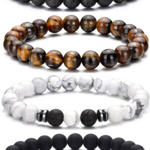 RANKEEF Tiger Eye Bracelet Set – 8mm Natural Stone Beads