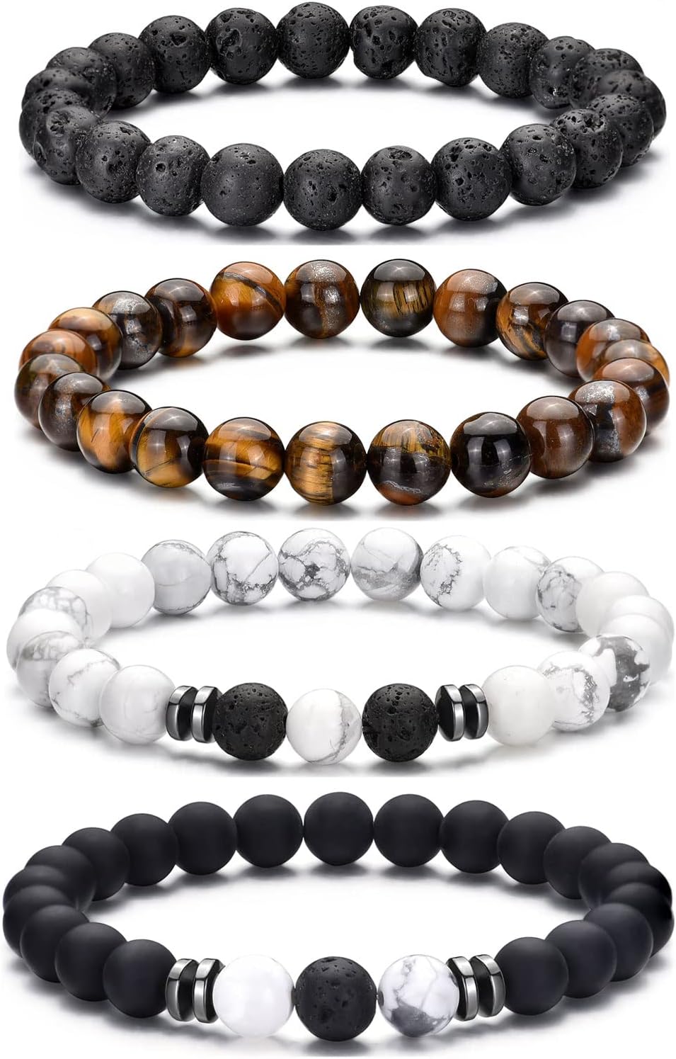 RANKEEF Tiger Eye Bracelet Set – 8mm Natural Stone Beads
