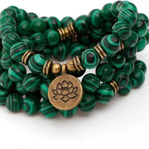 108 Bead Green Malachite Yoga Mala Bracelet